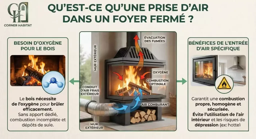 prise d air pour cheminée foyer fermé