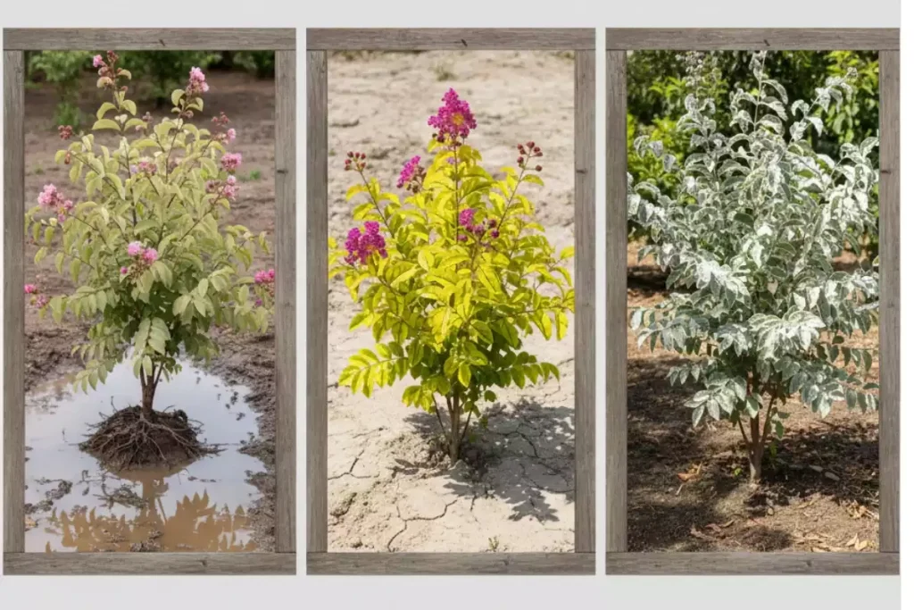 racines lilas des indes trottoir