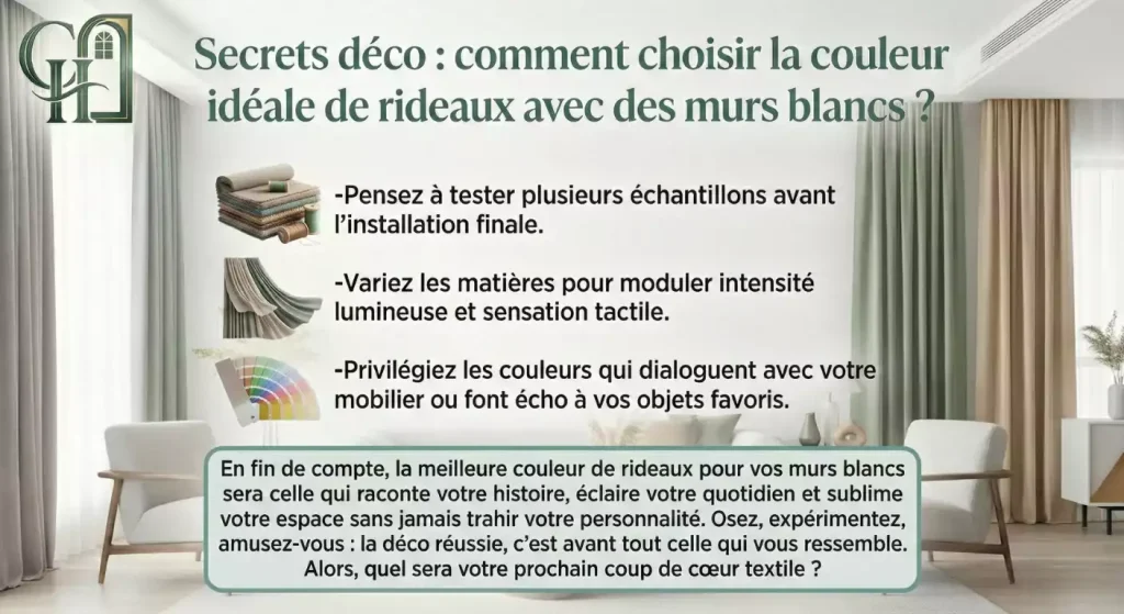 choix couleur rideaux avec murs blancs