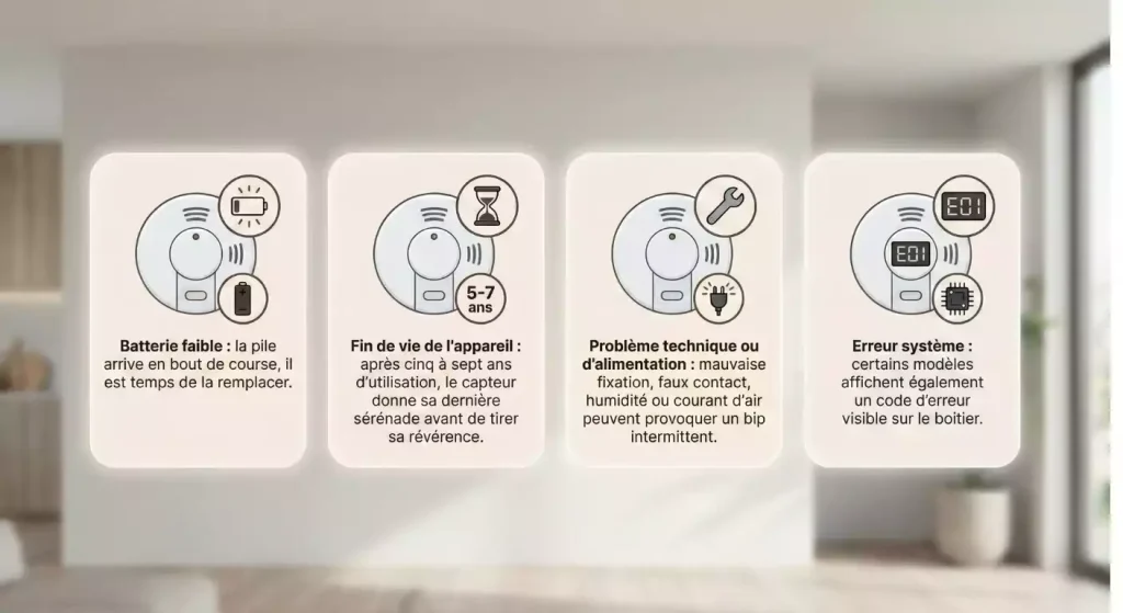 detecteur co bip toutes les 30 secondes