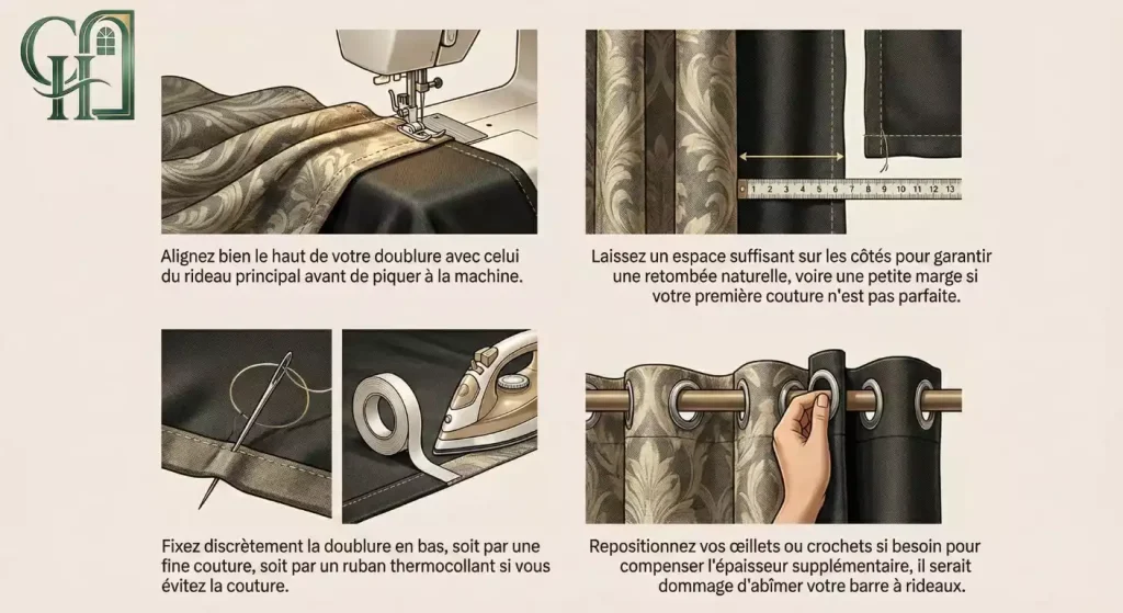 doubler un rideau avec un tissu occultant facilement