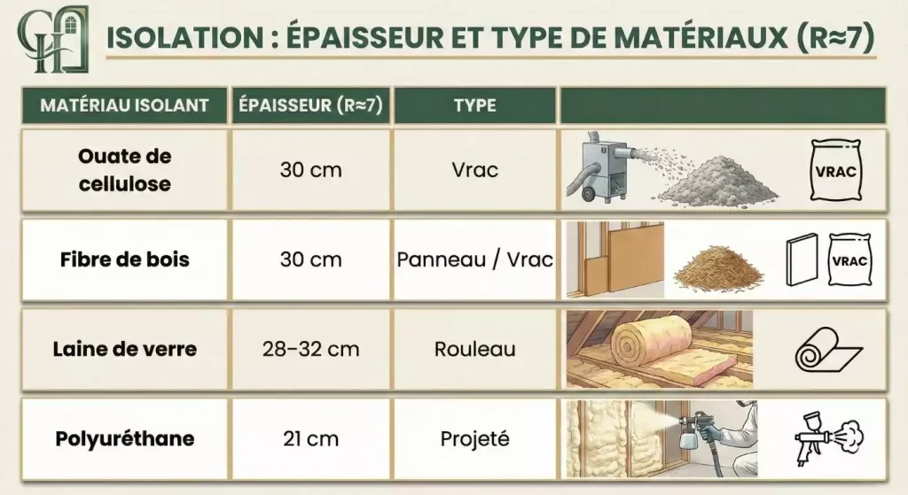 épaisseur isolation grenier perdu