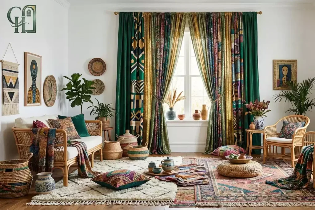 idee couleur rideaux murs blancs