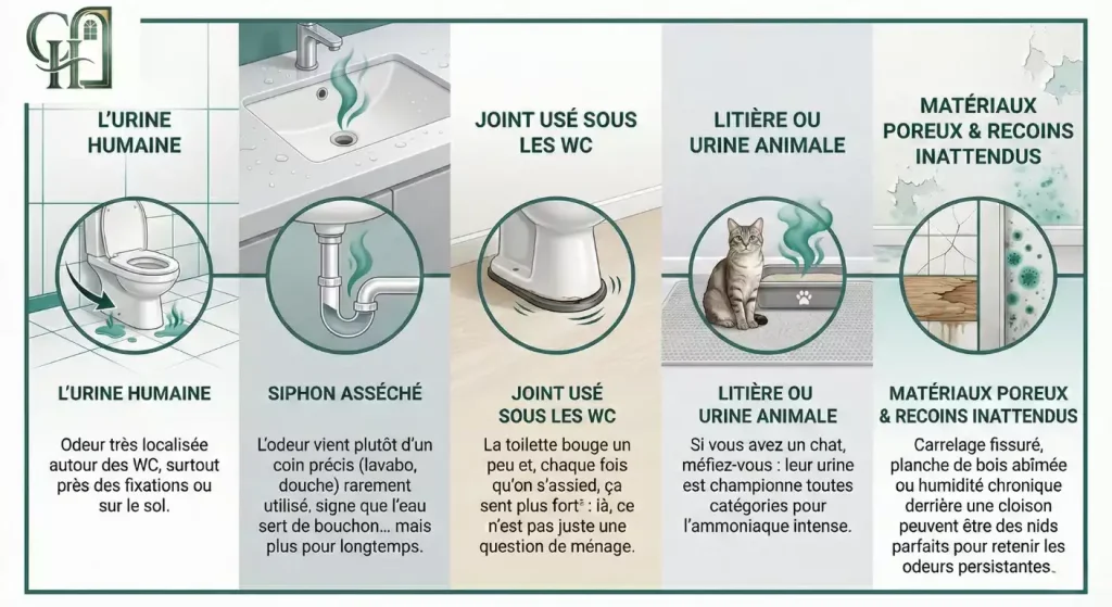 odeur ammoniaque salle de bain cause
