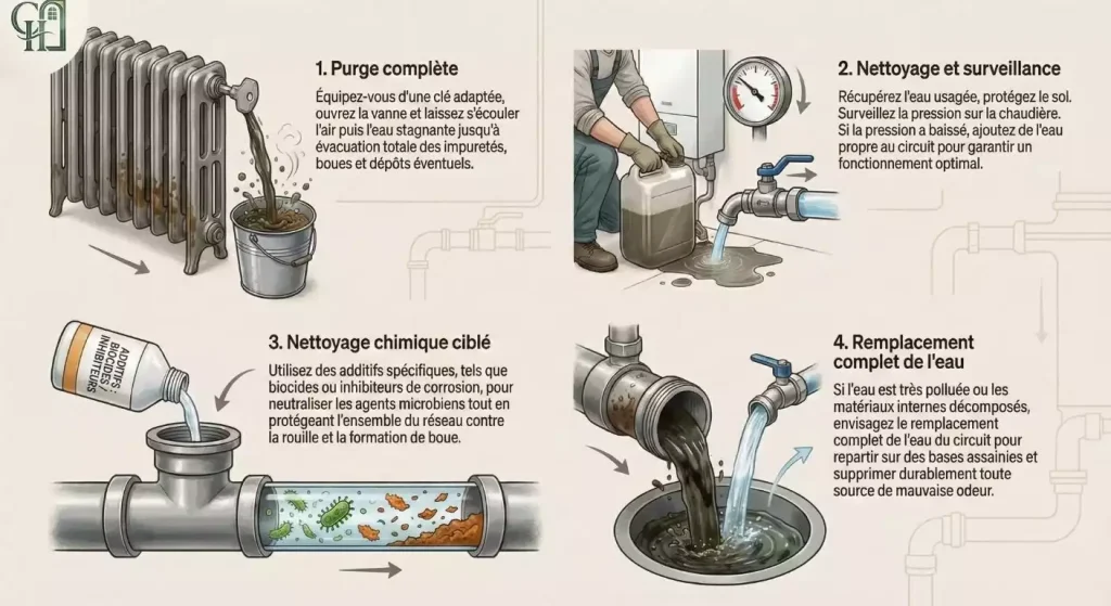 pourquoi radiateur sent oeuf pourri
