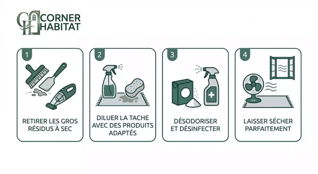 comment enlever vomi sec sur tapis