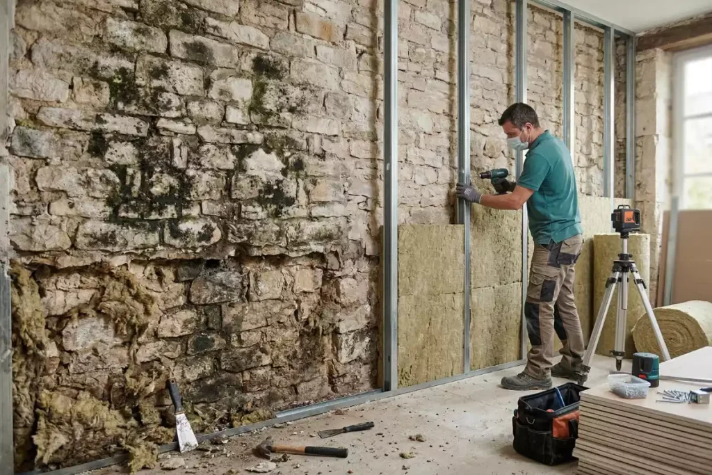 isolation bati ancien mur en pierre lame d air