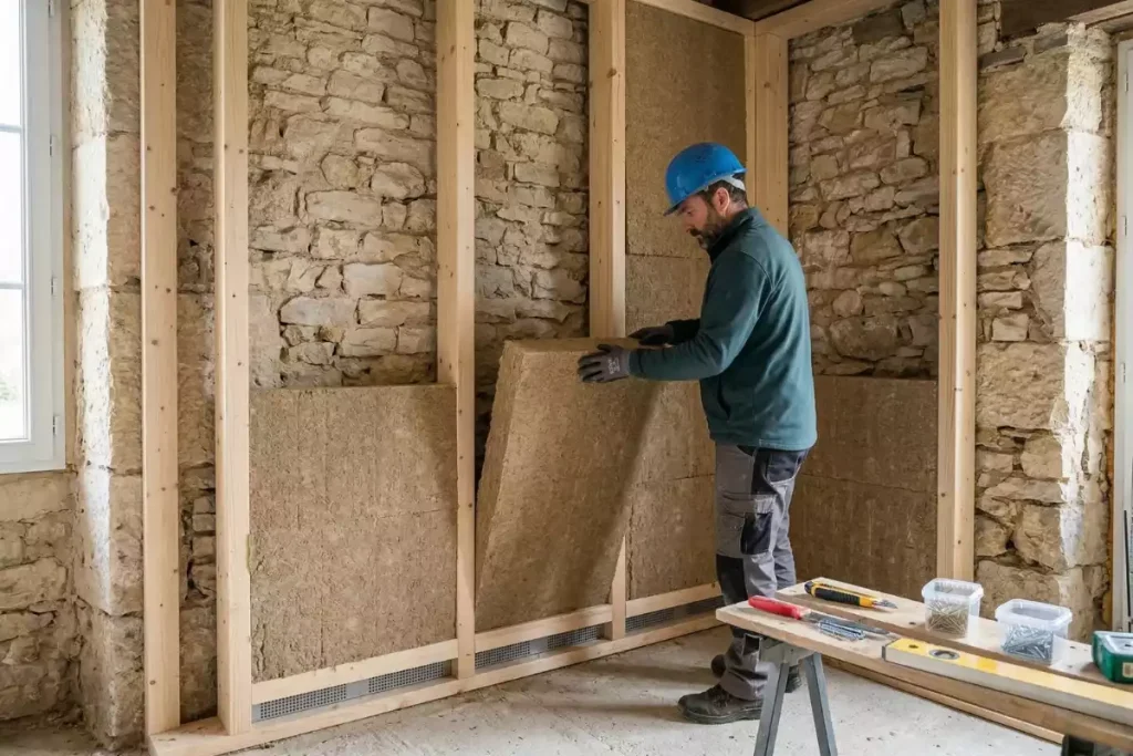 mur en pierre isolation bati ancien lame d air