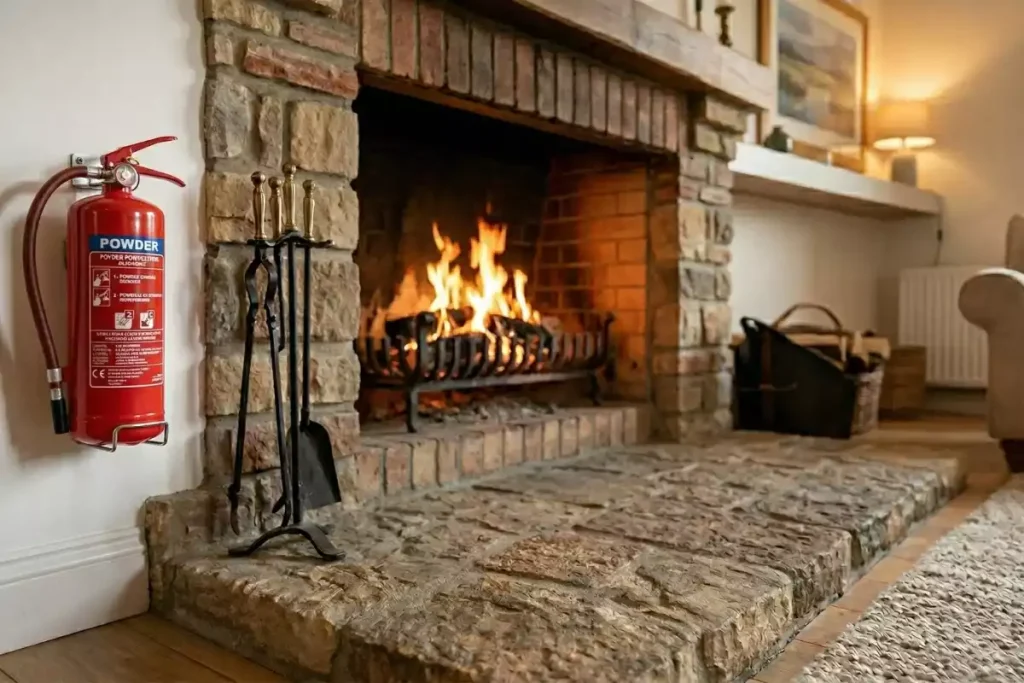 extincteur feu de cheminée