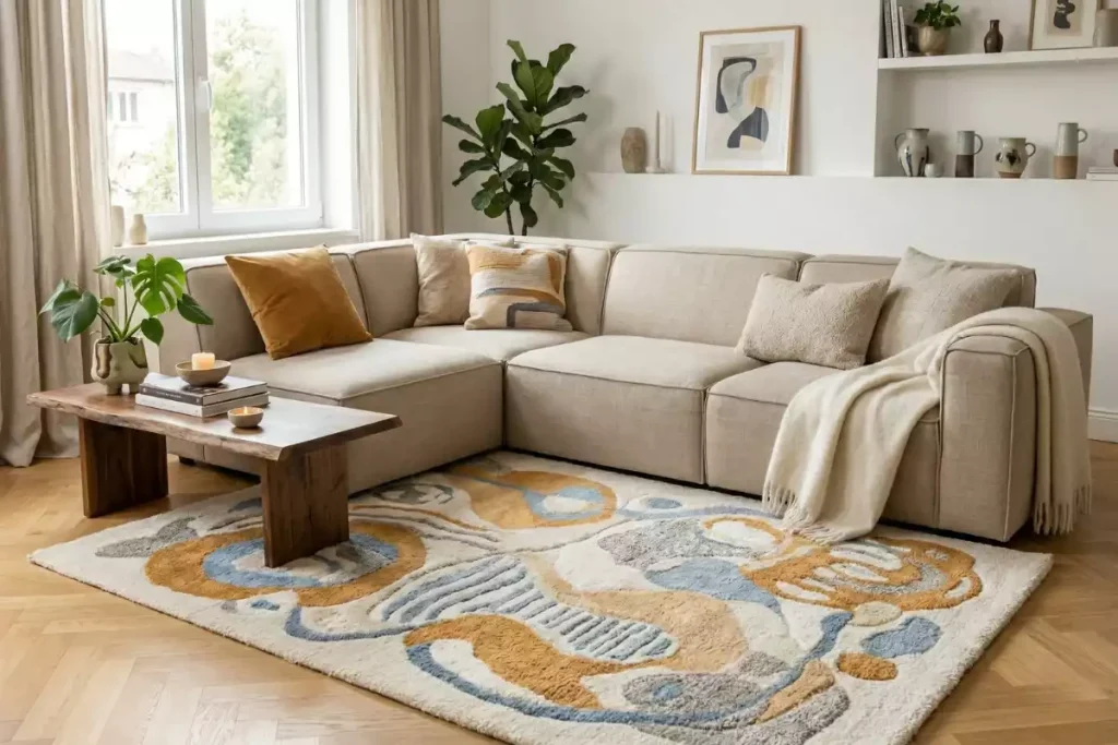 quel tapis avec canapé beige conseil