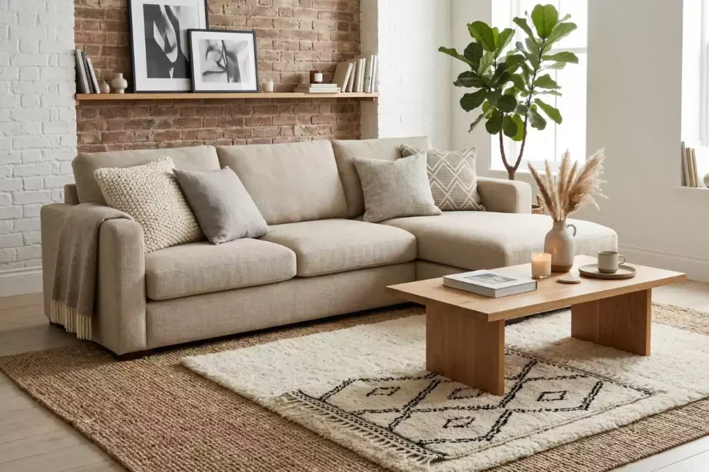 quel tapis avec canapé beige décoration