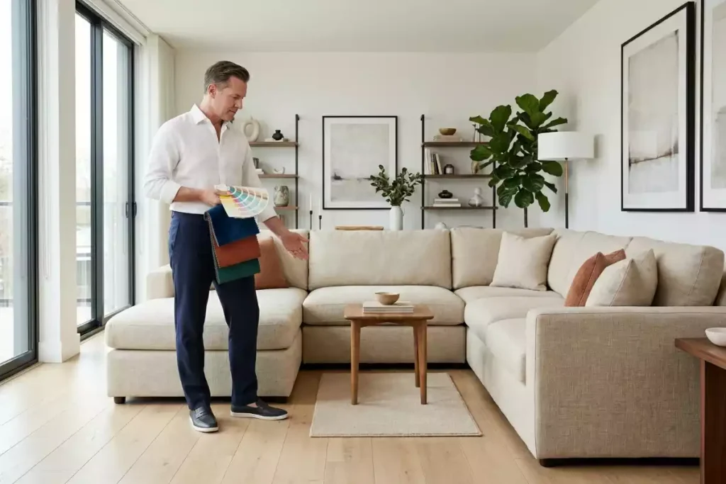 quel tapis avec canapé beige motif