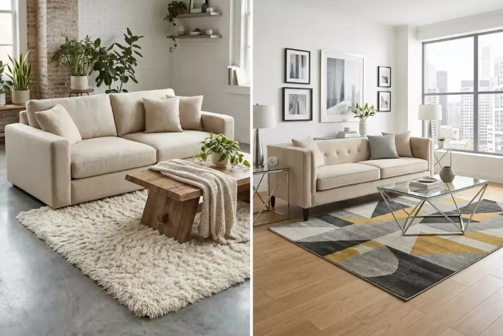 quel tapis avec canapé beige salon