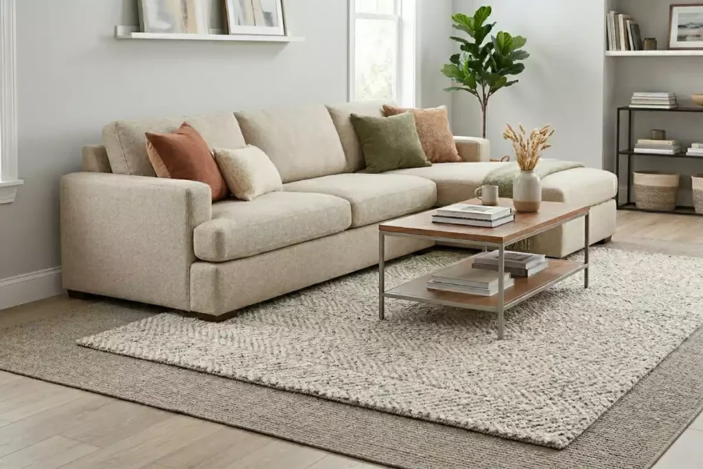quel tapis design canapé beige