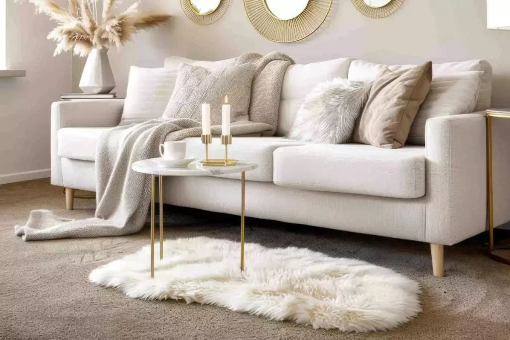 quel tapis moderne canapé beige
