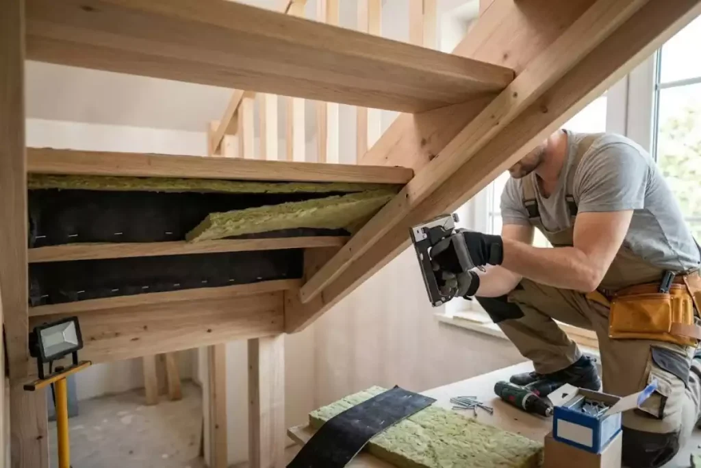 solution isolation phonique escalier en bois