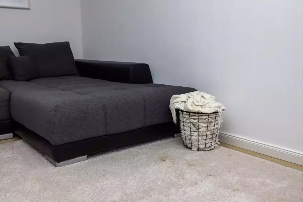 comment mettre un tapis sous un canapé d'angle