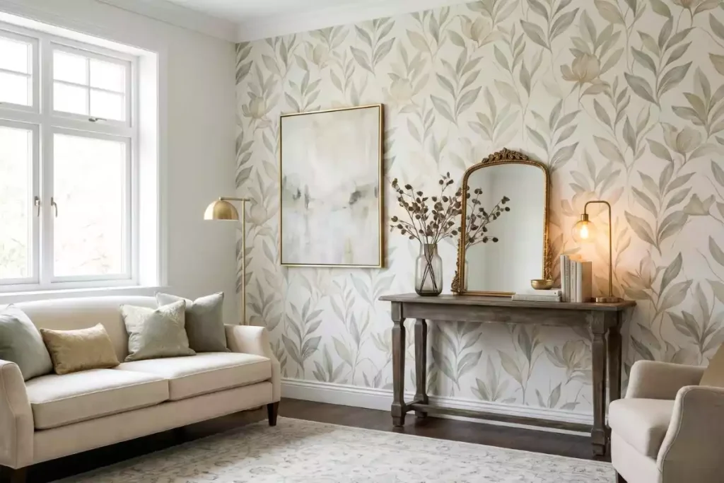 deco papier peint salon