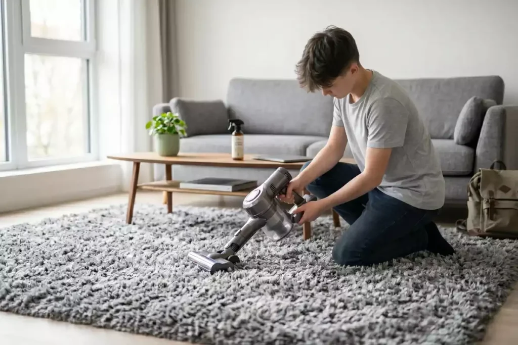 nettoyer tapis shaggy