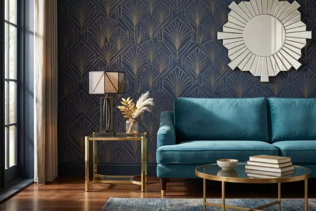 papier peint salon moderne