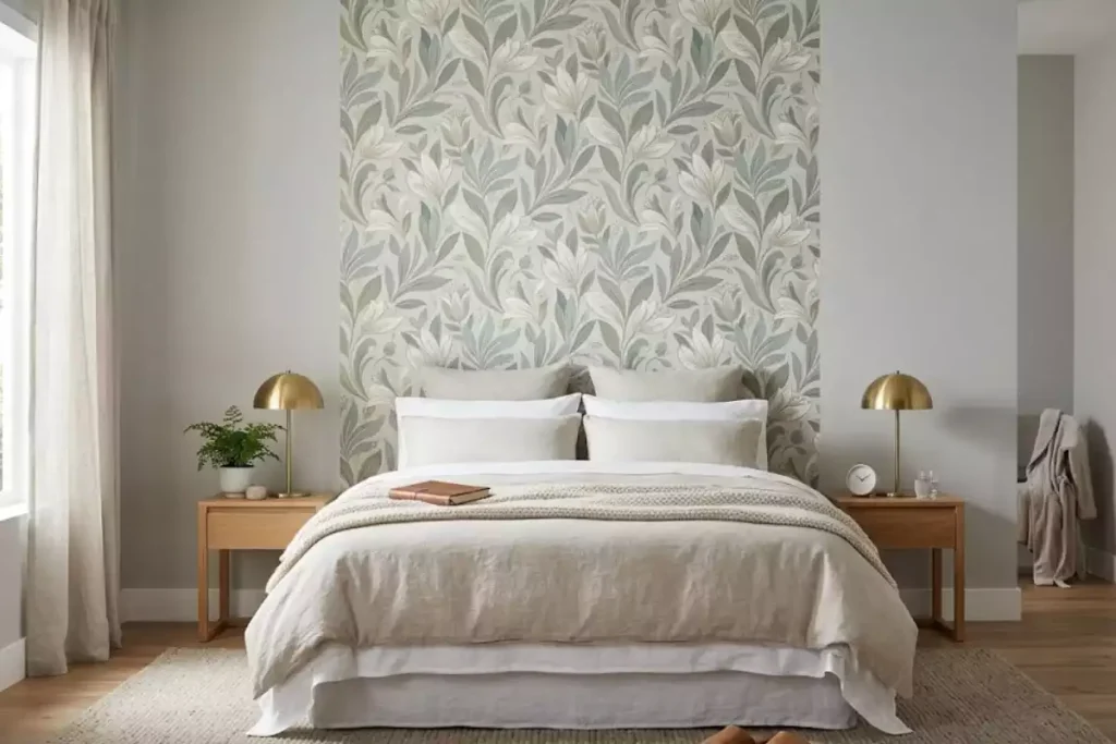 amenagement chambre parentale tete de lit papier peint