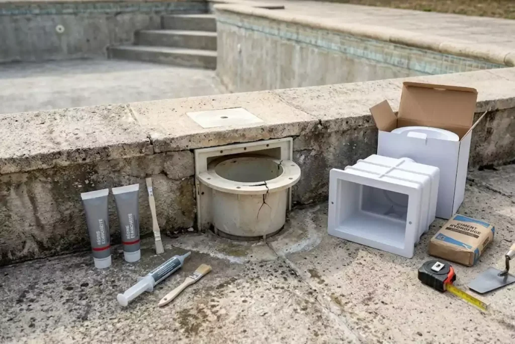 comment remplacer un skimmer de piscine beton