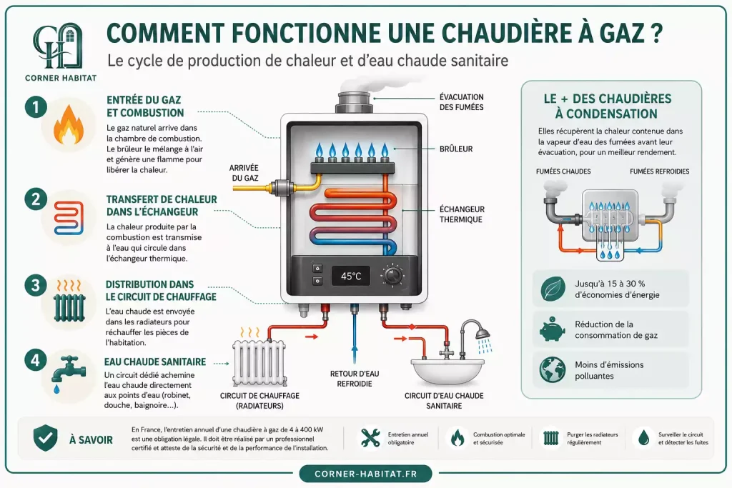 Comment fonctionne une chaudière à gaz ?