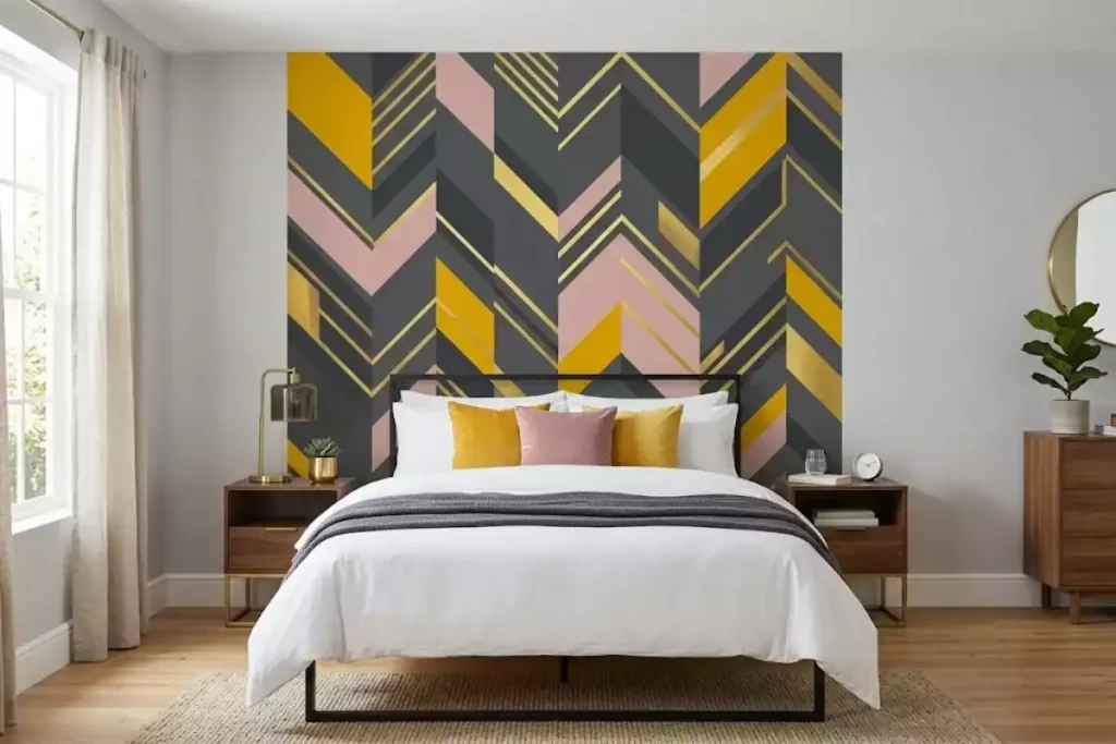 papier peint tete de lit chambre parentale