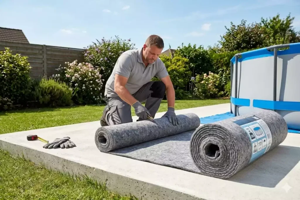 protection sous piscine hors sol sur dalle beton