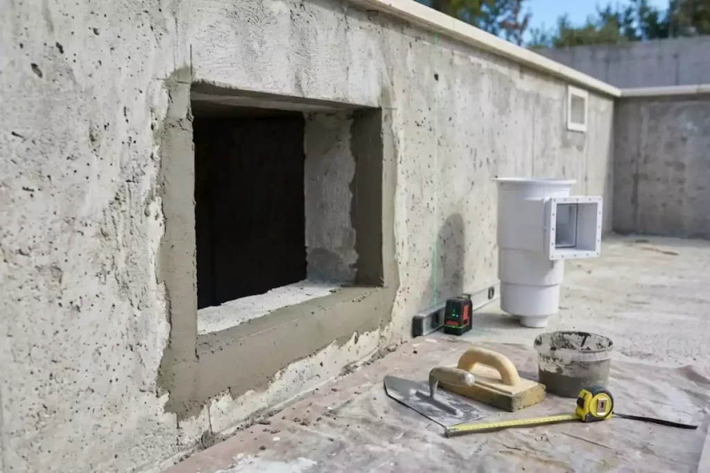 skimmer piscine beton remplacement